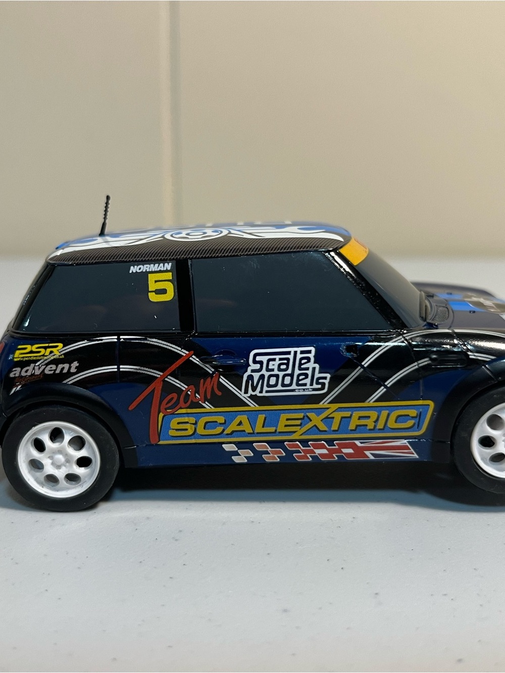 Blue Mini Cooper Racing Car Toy - Picture 4 of 5